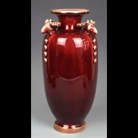 中國 清時代 鈞窯 紅藍窯變大筆洗