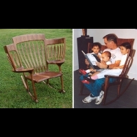 關於說故事的親密時光  木匠老爸用200張木板替寶貝們打造３人座搖椅