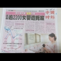 0604讀報／中時：男女嬰失衡　剩男危機！去年逾2200女嬰遭扼殺