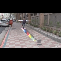 天玉里3D彩繪人行道　拍照互動樂趣多