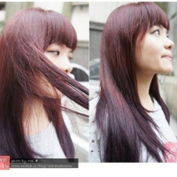 ●變髮│初嘗試的雙色染髮，咖紅+深紫！台北：GENIC。設計師：Cherry