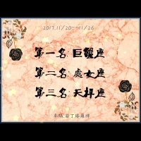 2017.11/20(一)～11/26(日)星座運勢前三名