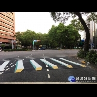 利用視覺效果護路口交安　北市民生東路/敦化路口試劃3D立體斑馬線