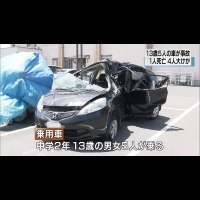 日本岡山轎車撞上分隔島 5少年1死4重傷