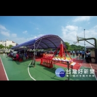楊梅區新富兒童公園薄膜天幕工程動土　預計108年3月完工