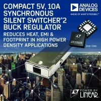 ADI發表精巧 5V、10A 同步 Silent Switcher 2 降壓型穩壓器