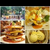 台北 貳樓餐廳(微風台北車站店) 早午餐～巨無霸草莓香蕉煎餅塔