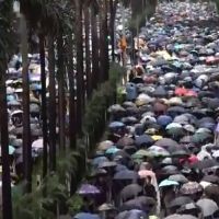 反《禁蒙面法》遊行 港街頭現傘海