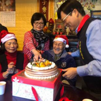 臺北市榮民服務處祝賀朱老先生102歲壽辰