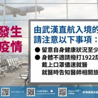 中國武漢不明肺炎疫情　疾管署：已將國際旅遊疫情建議等級列為第一級