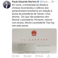 快新聞／巴西議員不甩中國施壓 公開祝賀蔡英文連任