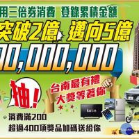台南好禮月月抽　振興消費金額破2億元