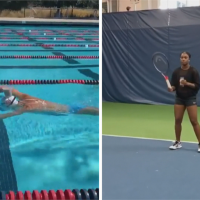 好厲害！美國女飛魚樂戴基頭頂牛奶游泳 奧運金牌一滴未灑硬實力