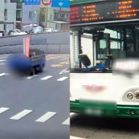 快新聞／會車釀禍！ 小貨車塑膠管插進公車擋風玻璃