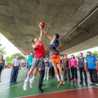 桃市原民運市長盃三對三籃球錦標賽 龍潭橋下熱血開打