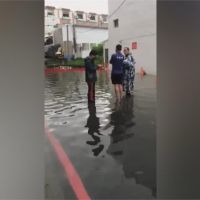 台南永康強降雨 巷弄積水一度水深及膝