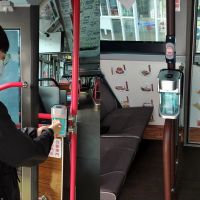 防疫多管齊下 嘉市電動公車加裝酒精自動噴灑器