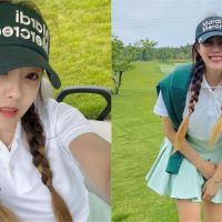 T-ara孝敏「迷你裙裝」打高球！出場像時裝秀