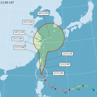 燦樹颱風減弱為中颱 除基隆台北 全台進入陸上警戒