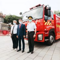 竹市水庫消防車退役　天公壇再捐一台接續服役助竹市守護消防員安全