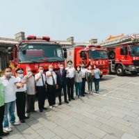 竹市水庫消防車退役 天公壇再捐一台 林智堅市長：持續增加消防設備補充人力