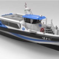 白沙鄉新造交通船「大倉號」即將完工交船