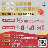 北市拍板2/4至2/6加開BNT追加劑接種　今早9時起北市自有網站預約