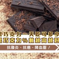 黑巧克力一天吃可多少？黑巧克力%數越高越好？抗發炎、抗癌、降血壓！